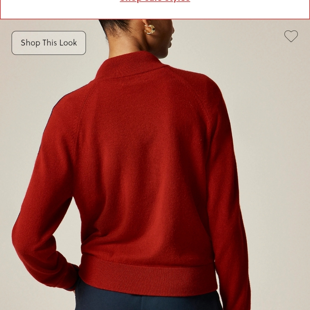 J Crew Cashmere full-zip track jacket CM708 Size XS NWT *Flaw - Picture 3 of 9